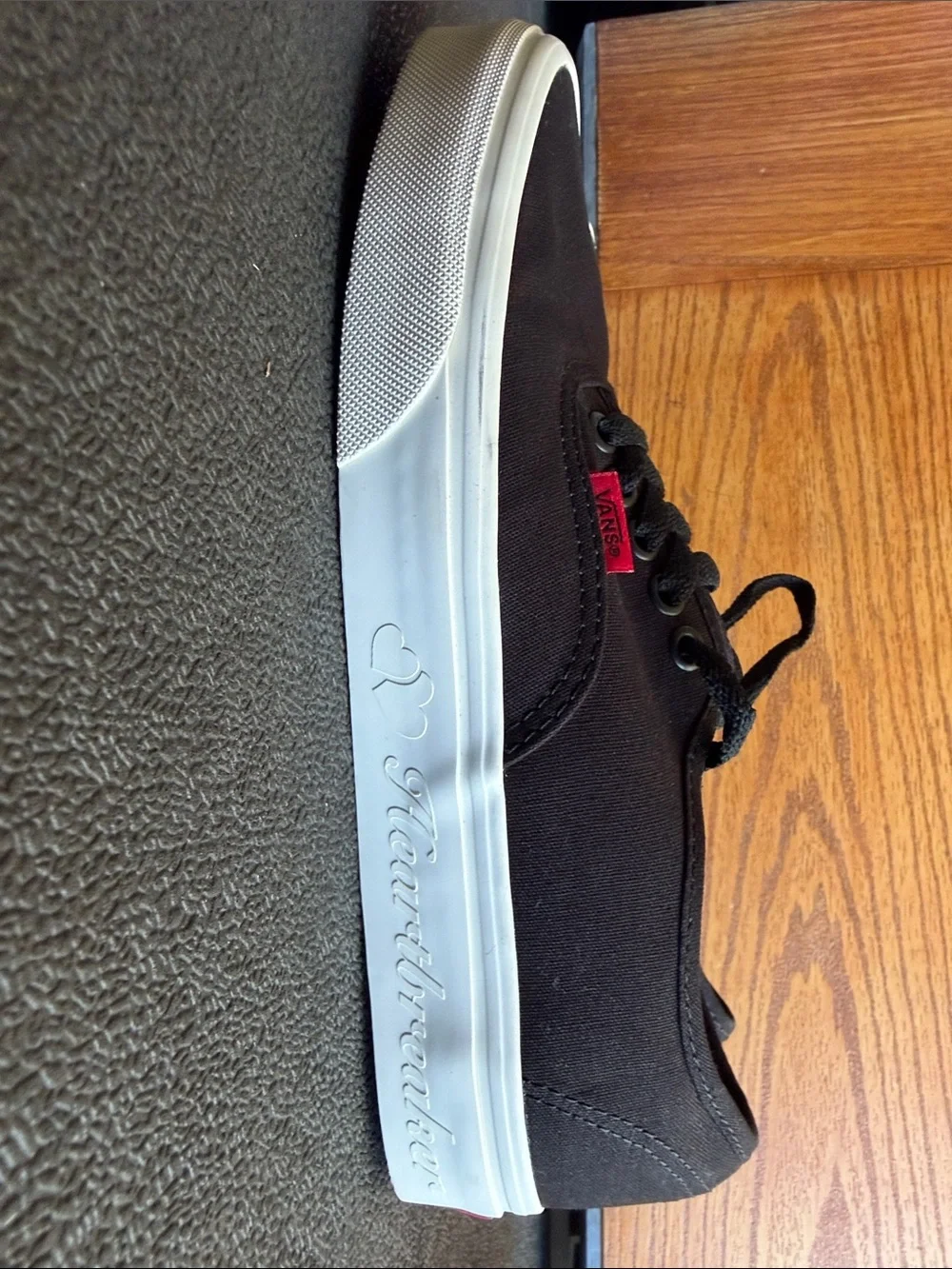 Vans-HEARTBREAKER 🖤❤️‍🩹-Black Canvas Low-Top Sneakers with Red Insoles